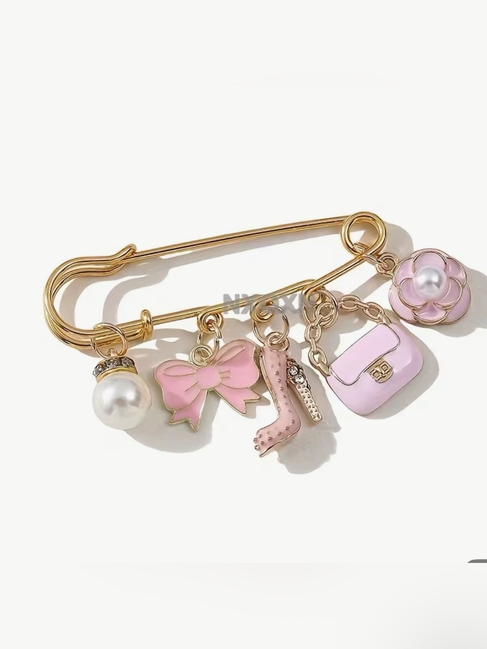 Charm Safety Pin or Brooches pink,white or black pick one Choose your color - Picture 3 of 17